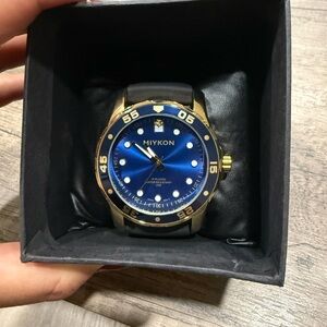 Miykon Water Resistant Blue Gold Watch